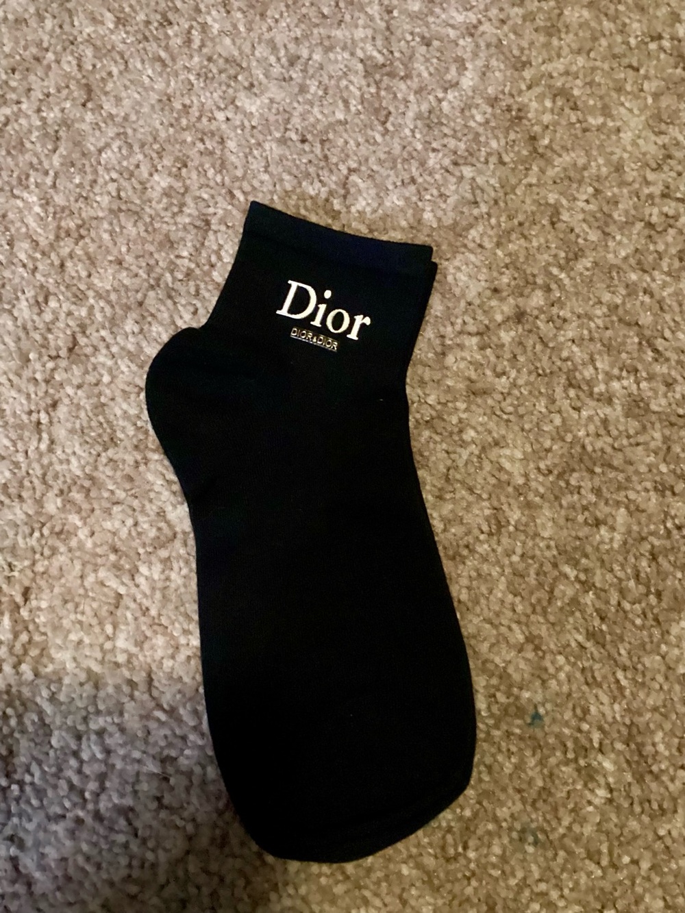 Dior Black Ankle Logo Socks